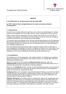 BERICHT in der Sitzung der 14. Landessynode am 26. November