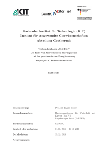 Karlsruhe Institut für Technologie (KIT) Institut für