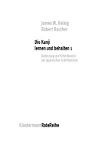 James W. Heisig Robert Rauther Die Kanji lernen und behalten 1