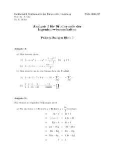 Analysis I für Studierende der Ingenieurwissenschaften