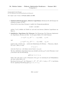 Dr. Markus Junker — Diskrete Algebraische Strukturen — Sommer
