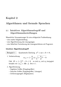 Kapitel 2 Algorithmen und formale Sprachen
