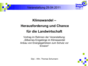 Klimawandel – Herausforderung und Chance für die