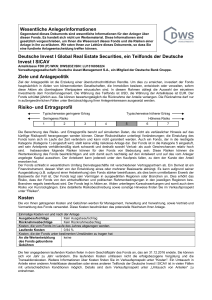 Wesentliche Anlegerinformationen Deutsche Invest I Global