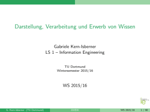 Darstellung, Verarbeitung und Erwerb von Wissen - LS1