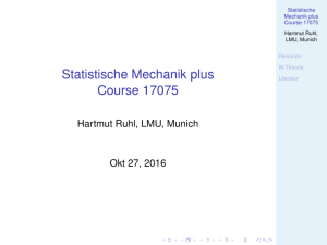 Statistische Mechanik plus Course 17075