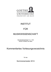 INSTITUT FÜR MUSIKWISSENSCHAFT Kommentiertes