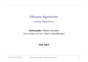 Effiziente Algorithmen - Greedy-Algorithmen