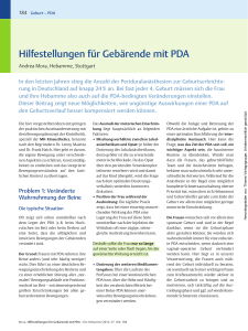 Hilfestellungen für Gebärende mit PDA