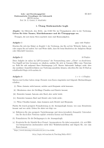 1. Übung Mathematische Logik - RWTH