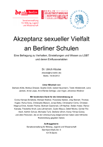 Akzeptanz sexueller Vielfalt an Berliner Schulen