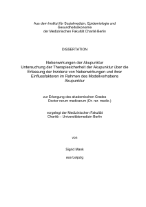 Nebenwirkungen der Akupunktur Untersuchung - diss.fu