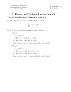 3 . ¨Ubung zum Propädeutikum Mathematik