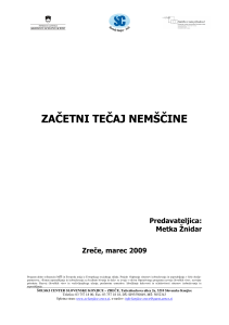 ZAČETNI TEČAJ NEMŠČINE