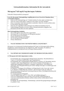 Information für die Anwenderin Microgynon 0,03 mg/0,15 mg