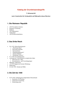 Katalog der Grundwissensbegriffe 1. Die Weimarer Republik 2. Das