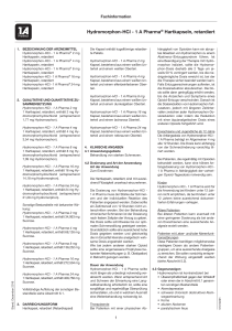 Hydromorphon-HCl - 1 A Pharma® Hartkapseln, retardiert