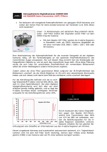 Astrooptimierte Digitalkameras mit Baader ACF Filtern