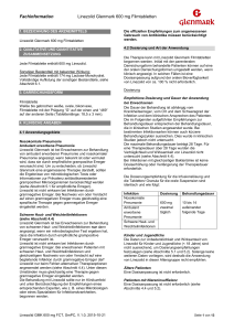 Fachinformation Linezolid Glenmark 600 mg Filmtabletten