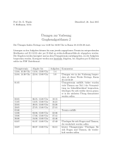 ¨Ubungen zur Vorlesung Graphenalgorithmen 2