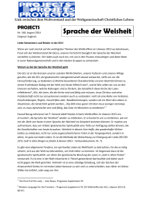 PROJECTS 160, Sprache der Weisheit