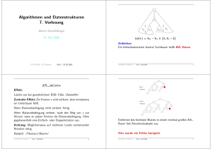 Algorithmen und Datenstrukturen 7. Vorlesung