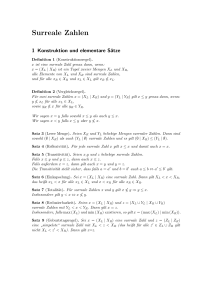 Surreale Zahlen - Fachschaft Mathematik