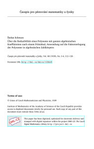 Časopis pro pěstování matematiky a fysiky - DML-CZ