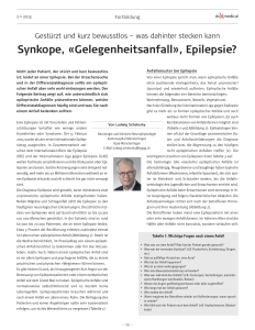 Synkope, «Gelegenheitsanfall», Epilepsie?