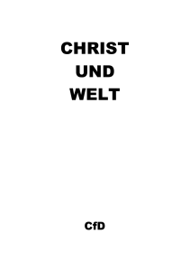 christ und welt - CFD Missionswerk CHRISTUS für Dich