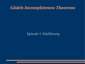 Gödels Incompleteness Theorems