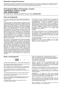 First Quadrant Macro FX Fund (der „Fonds“)