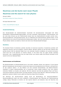 Neutrinos und die Suche nach neuer Physik Neutrinos and the