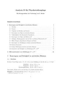 Analysis II für Physikstudiengänge