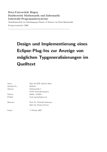 Design und Implementierung eines Eclipse-Plug