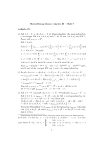 Musterlösung Lineare Algebra II – Blatt 7 Aufgabe 19: a) Fall 1: b = 0