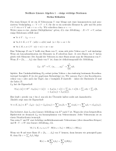 Steilkurs Lineare Algebra 1 – einige wichtige Stationen Stefan