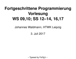 Fortgeschrittene Programmierung Vorlesung WS 09,10