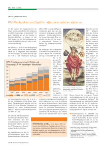 HIV Meldezahlen und Syphilis Infektionen nehmen