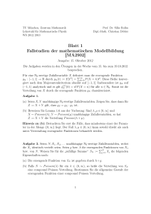 Blatt 1 Fallstudien der mathematischen Modellbildung [MA2902]