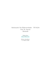 Mitschrift Mathematik I Prof. Dr. Sasvari WS 03/04