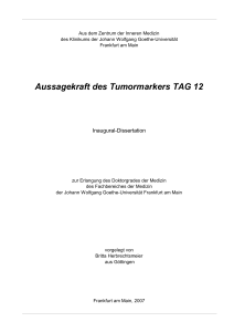 Aussagekraft des Tumormarkers TAG 12