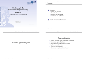 Einführung in die Funktionale Programmierung: [1.5ex] Haskell (2