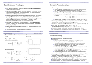 Spezielle diskrete Verteilungen Bernoulli