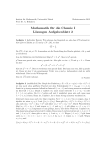 Mathematik für die Chemie I Lösungen