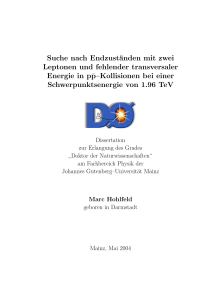 Suche nach Endzuständen mit zwei Leptonen und fehlender