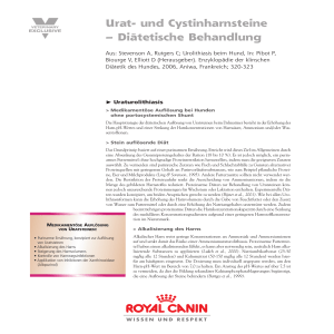 Urat- und Cystinharnsteine – Diätetische Behandlung