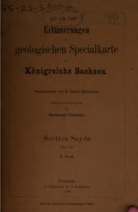 Erläuterungen zur geologischen Specialkarte