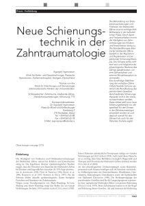 Neue Schienungstechnik in der Zahntraumatologie