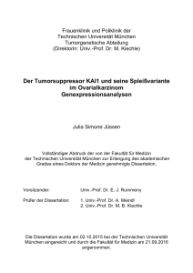 Der Tumorsuppressor KAI1 und seine Spleißvariante